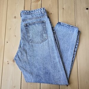 Pretty Little Thing Acid Wash High Waist Straight Leg Jeans EU 42